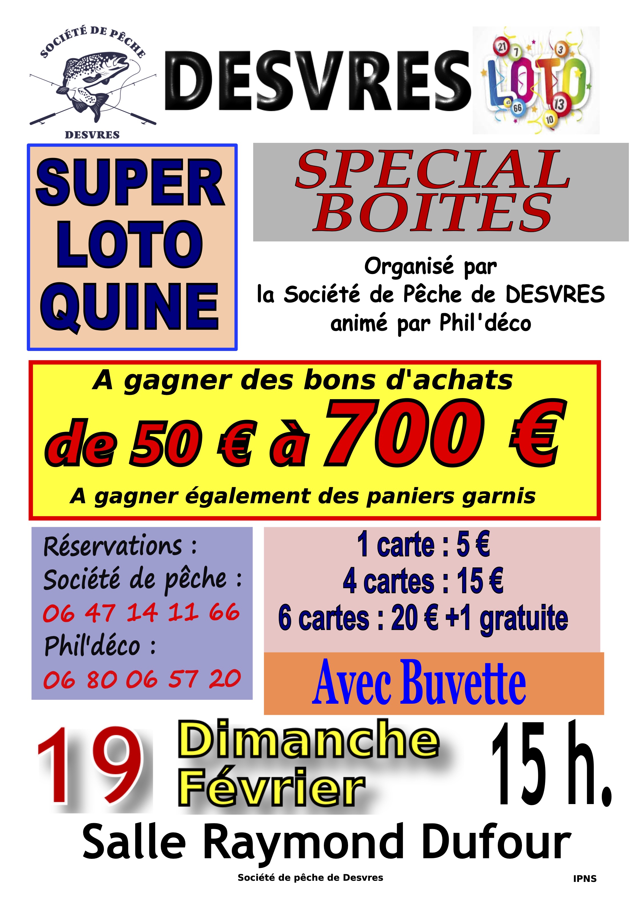 Loto Vendredi 30 Septembre 2023 Loto-Quine | AAPPMA de Desvres